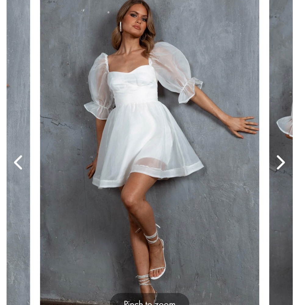 Mini White Puff Sleeve Dress